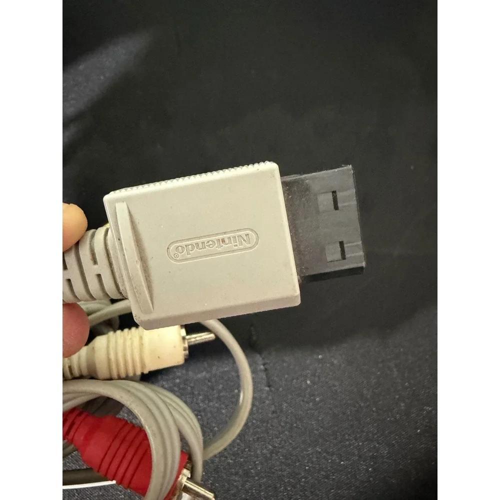Nintendo Wii AC Adapter RVL-002‎ & AV Cable Gray EUC OEM Power Cord Bundle